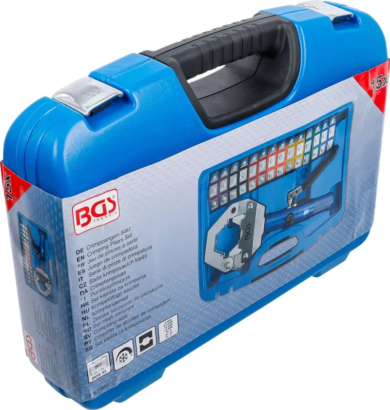 Hydraulické krimpovací kleště BGS1072093 pro lisovací spojky u hadicových vedení (Sada 15 dílů) (BGS1072093)