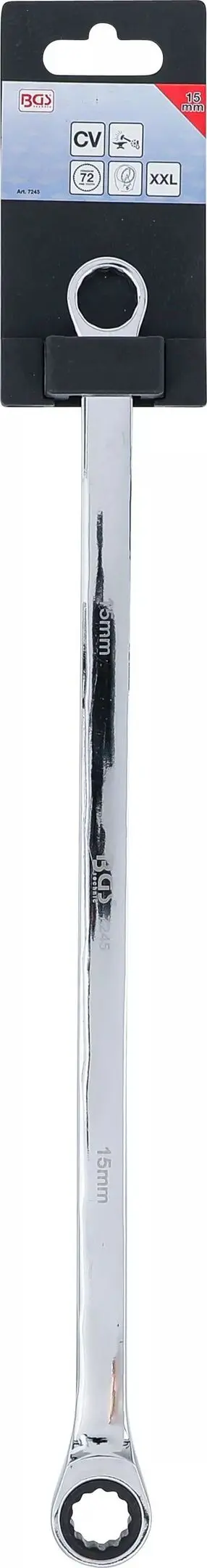 Očkový ráčnový klíč 15 mm BGS107245 extra dlouhý (BGS107245)