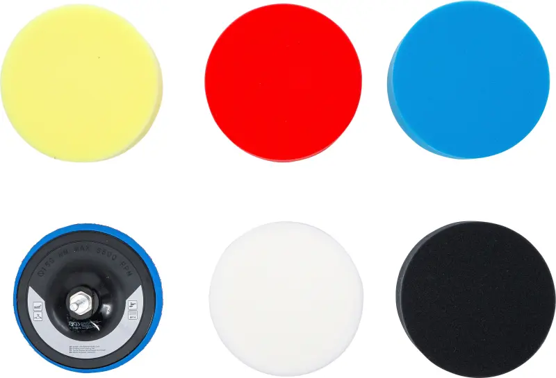 Lešticí houbičky pr. 150 mm BGS1074379 (Sada 6 dílů) (BGS1074379)