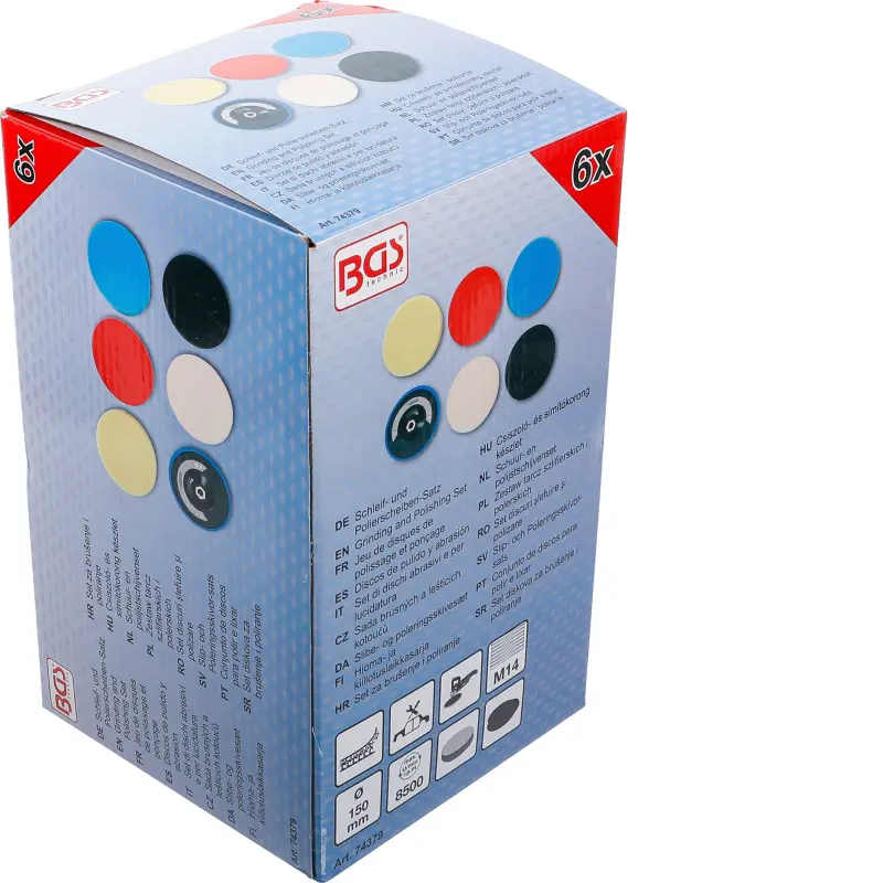 Lešticí houbičky pr. 150 mm BGS1074379 (Sada 6 dílů) (BGS1074379)