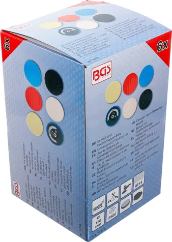 Lešticí houbičky pr. 150 mm BGS1074379 (Sada 6 dílů) (BGS1074379)