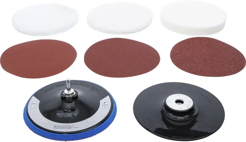 Brusné a lešticí kotouče pr. 180 mm BGS1074380 (Sada 8 dílů) (BGS1074380)