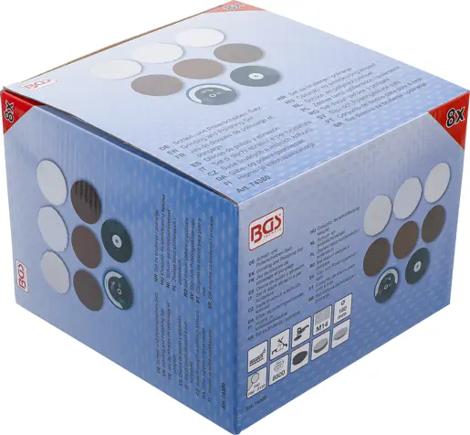 Brusné a lešticí kotouče pr. 180 mm BGS1074380 (Sada 8 dílů) (BGS1074380)