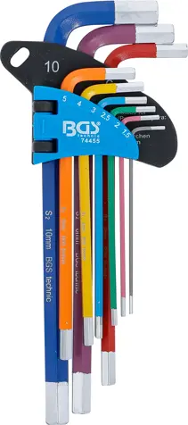 Zástrčné klíče šestihran 1,5 ÷ 10 mm BGS1074455 vícebarevné (Sada 9 dílů) (BGS1074455)
