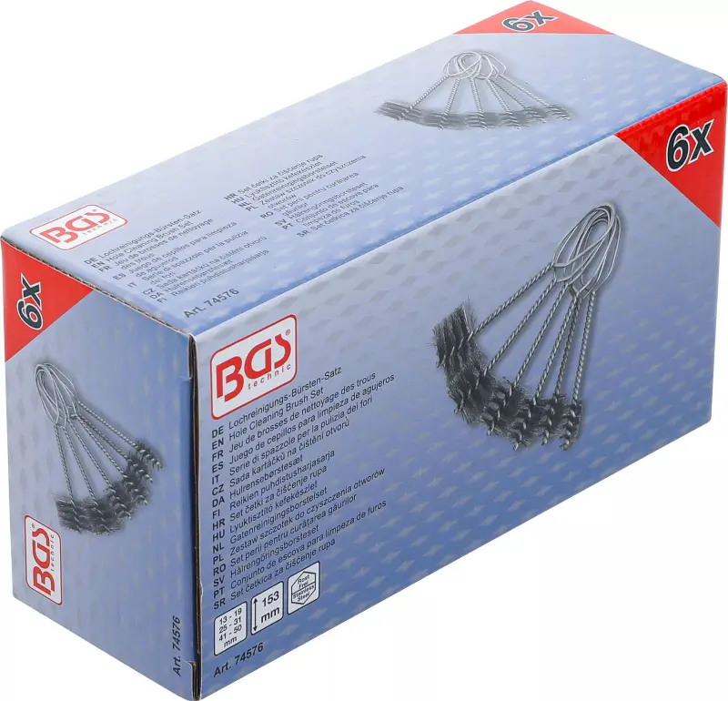 Drátěné kartáče na čištění otvorů BGS1074576 (Sada 6 ks) (BGS1074576)