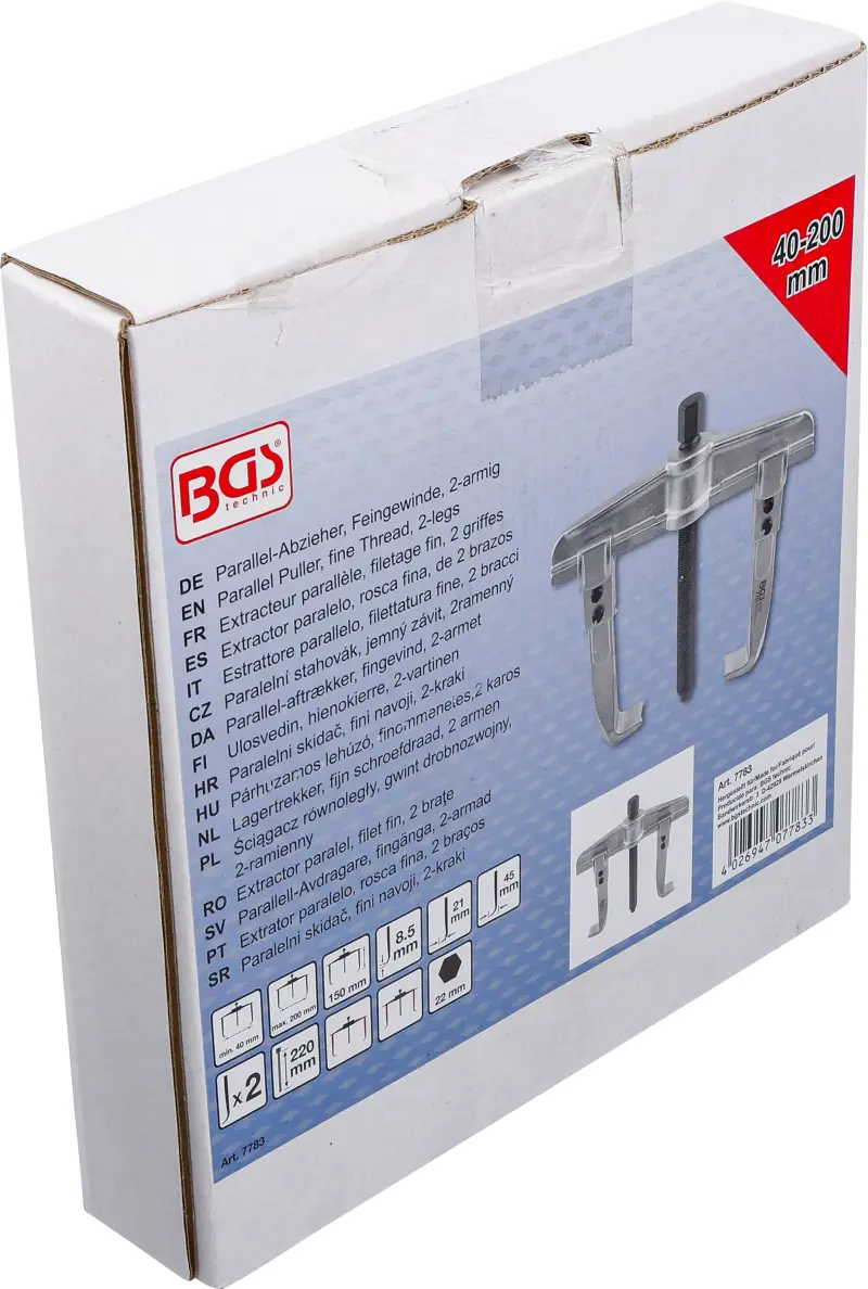 Dvouramenný stahovák 40 ÷ 200 mm pro vnitřní průměry BGS 7783 (BGS107783)