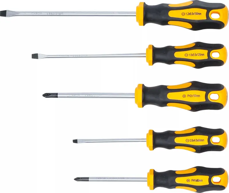 šroubováky ploché a křížové PH, sada 5 dílů (BGS107946)