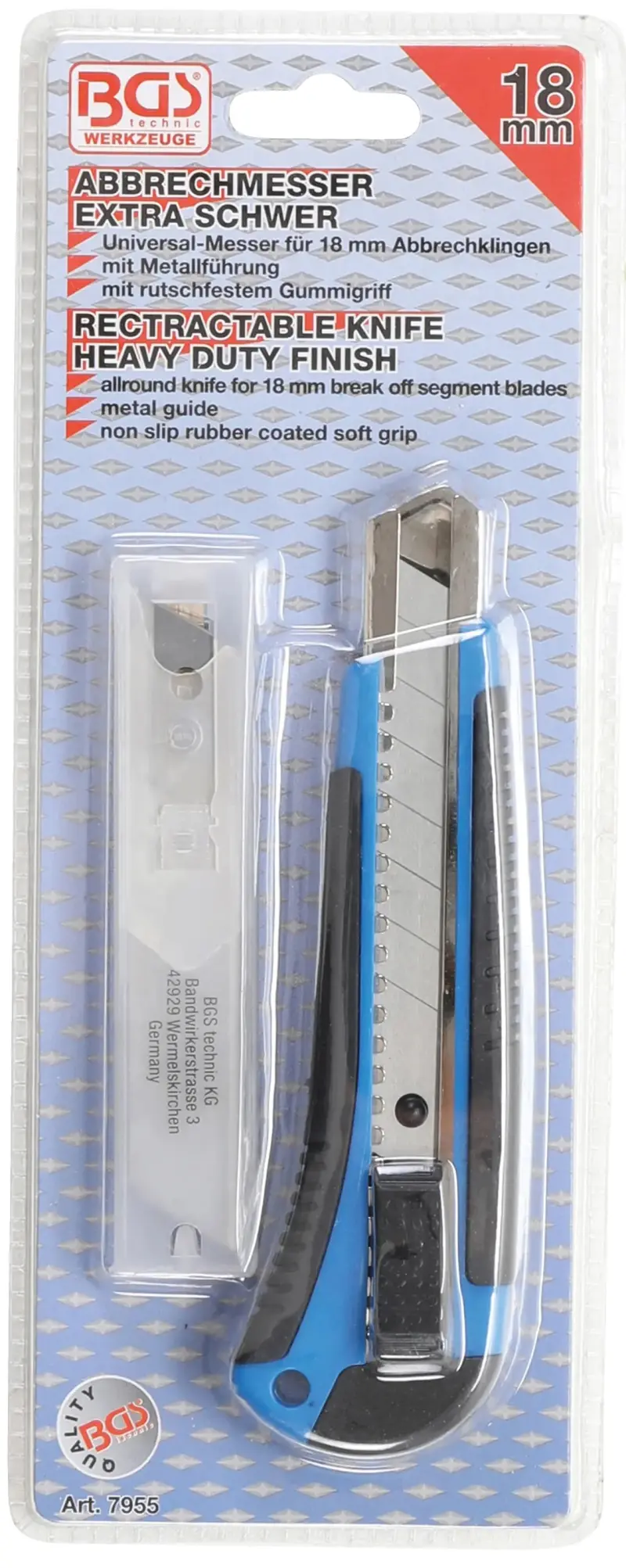 Odlamovací nůž 18 mm BGS107955, těžké provedení (BGS107955)