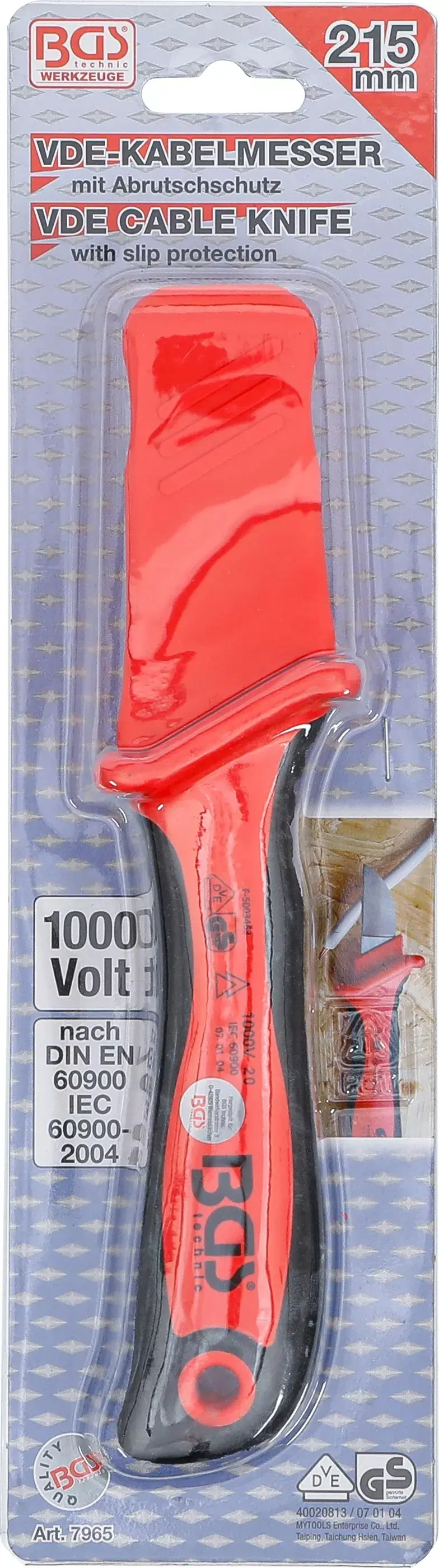 Elektrikářský VDE odizolační nůž na kabely BGS107965, ABS rukojeť (BGS107965)