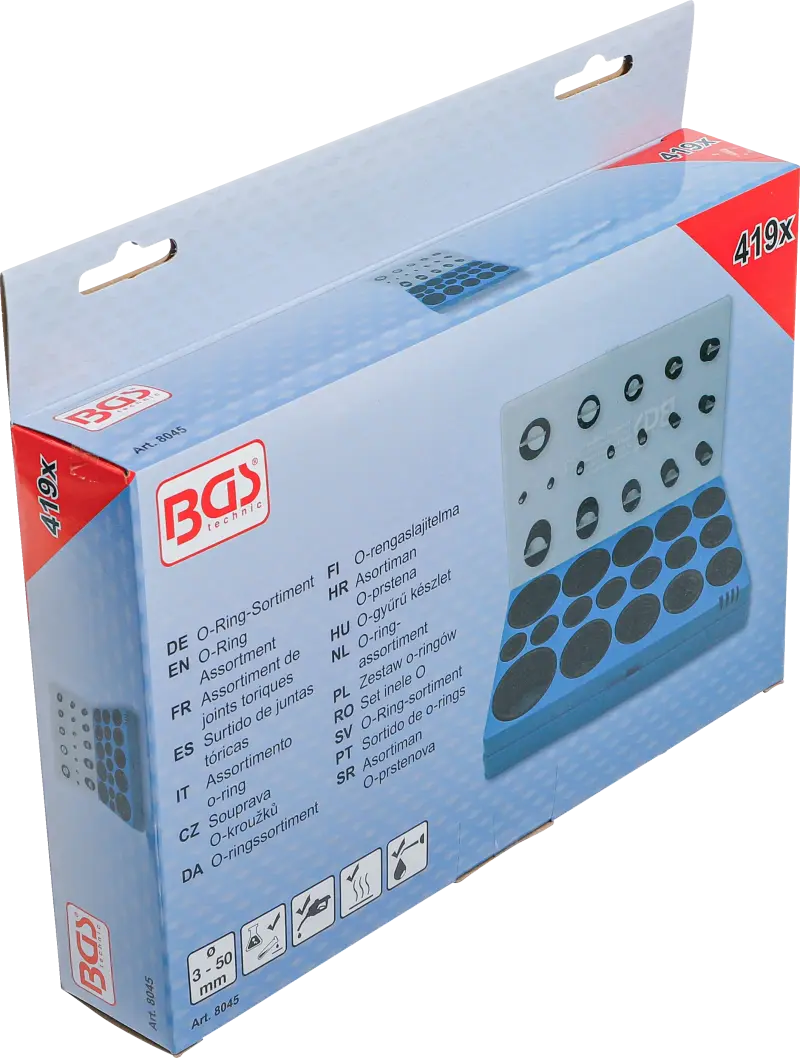 O kroužky průměr 3 ÷ 50 mm BGS108045 Sada 419 dílů (BGS108045)