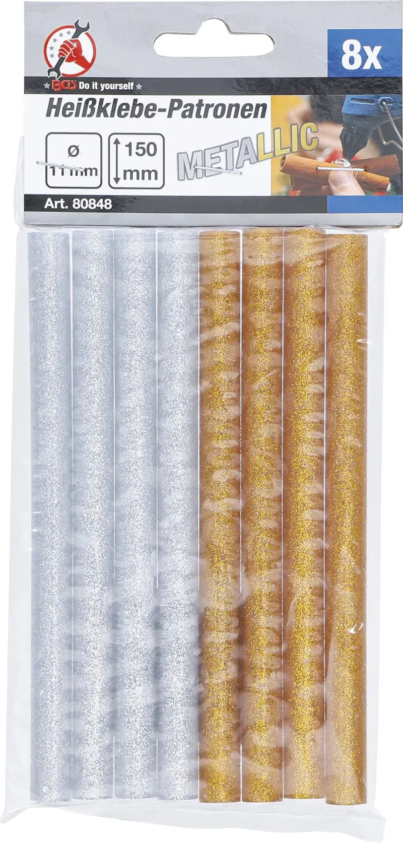 Tavicí patrony Kraftmann 11 x 150 mm BGS1080848 metalické (8 ks) (BGS1080848)