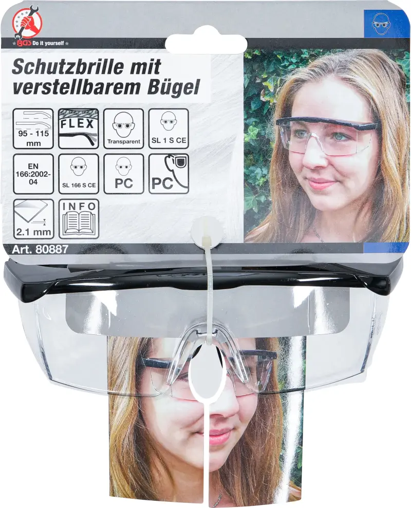 brýle ochranné s nastavitelným třmenem transparent (BGS1080887)